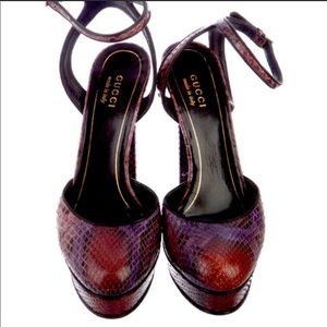 Gucci Purple Python Ankle Strap Pumps (Huston pump) Sz 36
